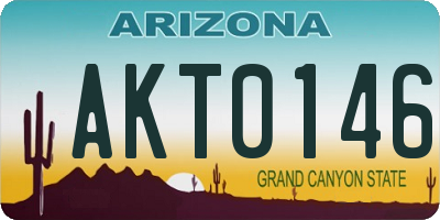 AZ license plate AKT0146