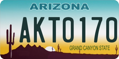 AZ license plate AKT0170