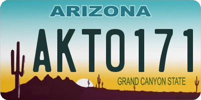 AZ license plate AKT0171