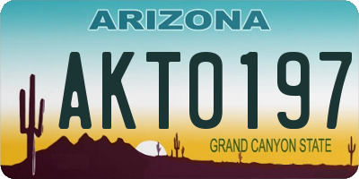 AZ license plate AKT0197
