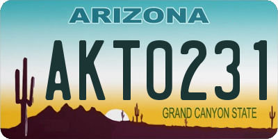 AZ license plate AKT0231