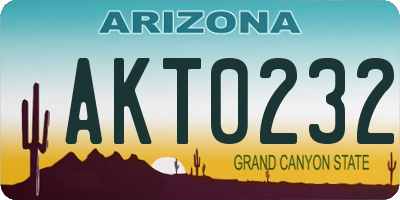AZ license plate AKT0232