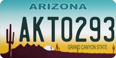 AZ license plate AKT0293
