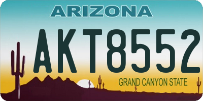 AZ license plate AKT8552