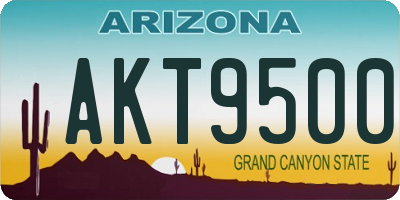 AZ license plate AKT9500