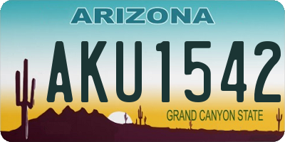 AZ license plate AKU1542
