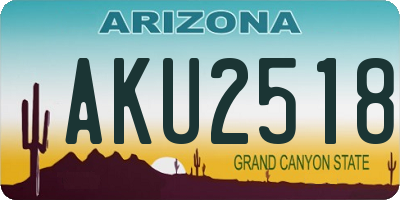 AZ license plate AKU2518