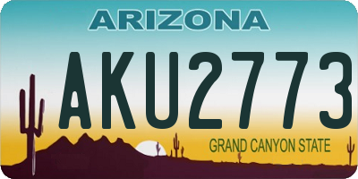 AZ license plate AKU2773