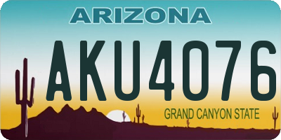 AZ license plate AKU4076