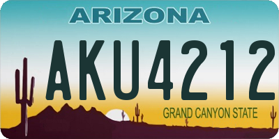 AZ license plate AKU4212