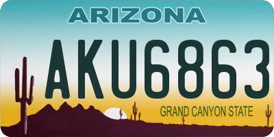 AZ license plate AKU6863