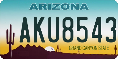 AZ license plate AKU8543