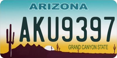 AZ license plate AKU9397