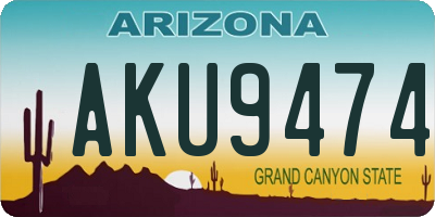 AZ license plate AKU9474