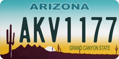 AZ license plate AKV1177