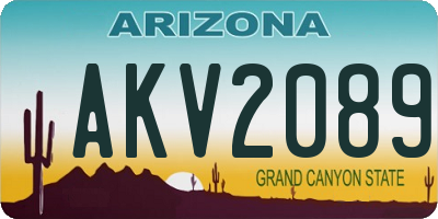 AZ license plate AKV2089