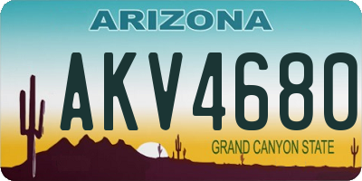 AZ license plate AKV4680