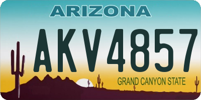AZ license plate AKV4857