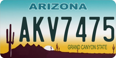 AZ license plate AKV7475