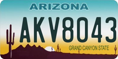 AZ license plate AKV8043
