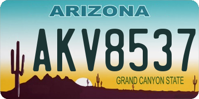 AZ license plate AKV8537