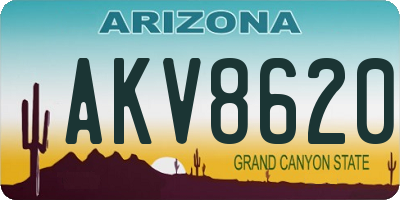 AZ license plate AKV8620