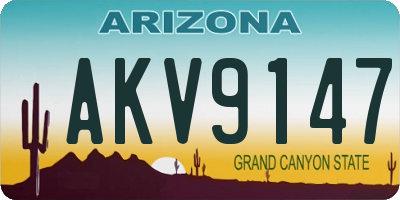 AZ license plate AKV9147