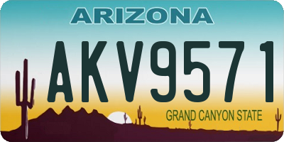 AZ license plate AKV9571