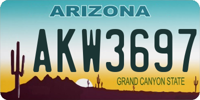 AZ license plate AKW3697