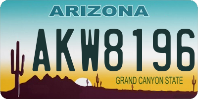 AZ license plate AKW8196