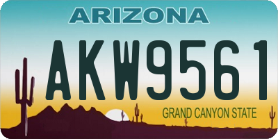 AZ license plate AKW9561