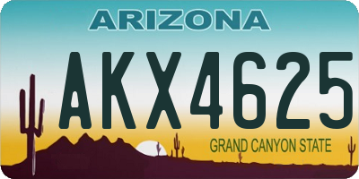 AZ license plate AKX4625