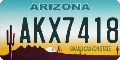 AZ license plate AKX7418