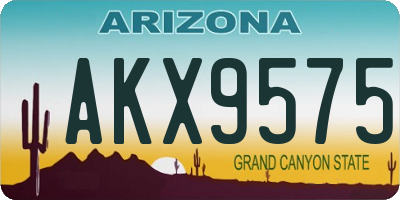 AZ license plate AKX9575