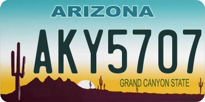 AZ license plate AKY5707
