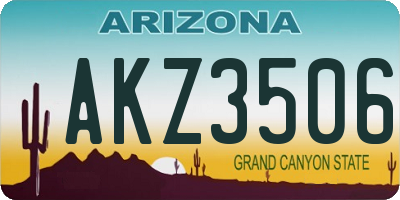 AZ license plate AKZ3506