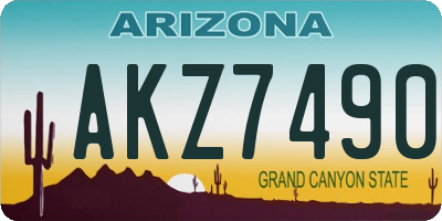 AZ license plate AKZ7490