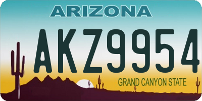 AZ license plate AKZ9954