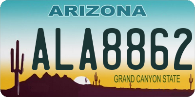 AZ license plate ALA8862
