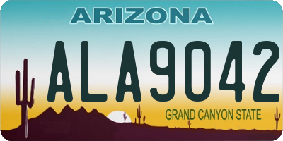 AZ license plate ALA9042