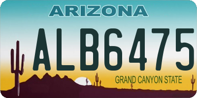 AZ license plate ALB6475