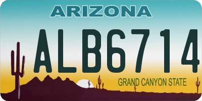 AZ license plate ALB6714