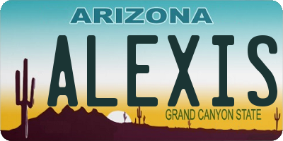 AZ license plate ALEXIS