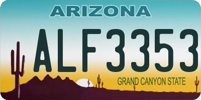 AZ license plate ALF3353