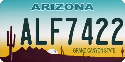 AZ license plate ALF7422