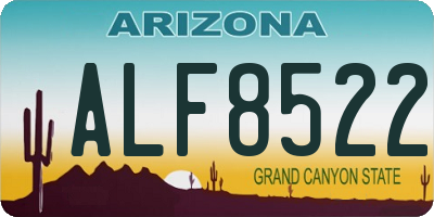 AZ license plate ALF8522