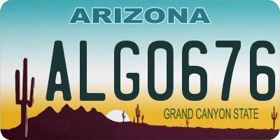 AZ license plate ALG0676