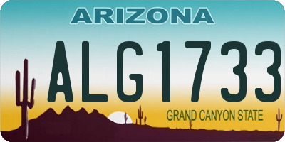 AZ license plate ALG1733