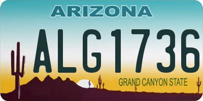 AZ license plate ALG1736