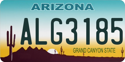 AZ license plate ALG3185